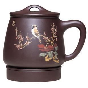 宜兴紫砂杯女士纯全手工高档原矿办公大容量茶水分离泡茶石瓢杯子