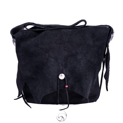 goros黑色鹿皮单肩包S号