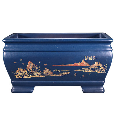 紫砂透气长方盆景盆批发清仓