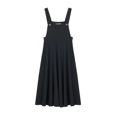 大码黑色连衣裙胖胖背带裙显瘦