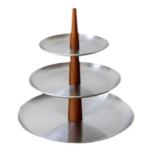 前台招待糖果盘不锈钢多层甜品台摆台展示架玄关收纳摆件金属托盘