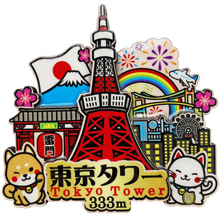 日本东京冰箱贴卡通浅草寺磁性吸铁石装饰贴木质磁贴旅游纪念品