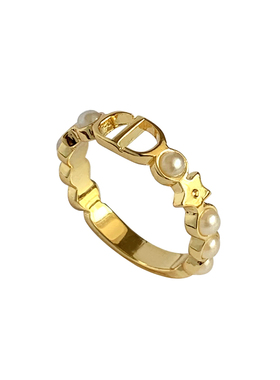 奥米迪奥cd珍珠戒指小众设计