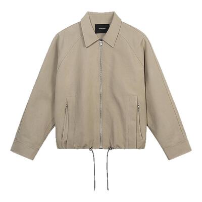 JUPSTUDIO抽绳收腰纯色翻领夹克