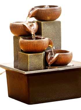 桌面流水摆件招财风水轮