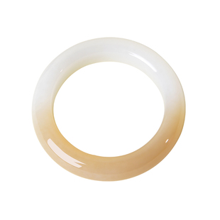 凤飞凰和田玉糖白玉手镯女款玉镯天然玉石镯子女士宽镯收藏送礼D