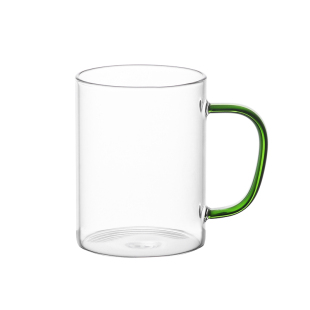 玻璃茶杯套装6只客厅待客专用杯子家用喝水一家人区分水杯带把手