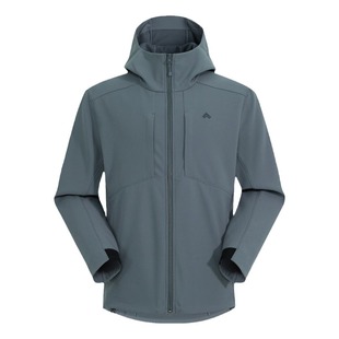 拓路者防风防泼软壳衣男春秋连帽前胸拉链袋户外运动休闲保暖外套