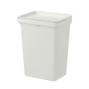 宜家国内代购 哈尔巴 附盖垃圾桶塑料居家快餐店用品废纸篓淡灰色
