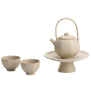 宜集堂新月中古风提梁壶功夫茶具套装灯笼泡茶壶陶瓷新式茶具家用