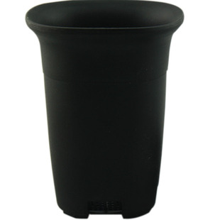 新品加厚笔筒万象盆塑料花盆十二卷植物黑白色透明盆可观测干湿