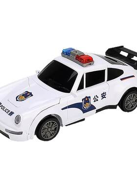 电动变形警车】汽车机器人玩具车
