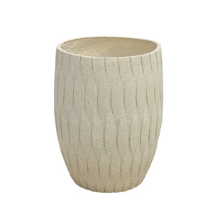 轻奢高级感镁泥花盆落地现代软装摆件民宿商场别墅花器高款大口径