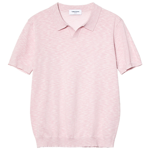 TOMATOPAPA翻领POLO衫男短袖简约运动休闲修身透气针织高弹收口袖