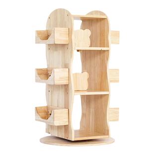 【进口正版】MesaSilla书架360度旋转宝宝收纳实木置物架奶爸家