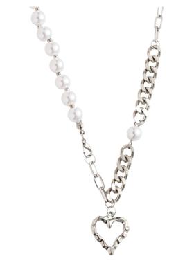 感手作镂空爱心东大门珍珠项链