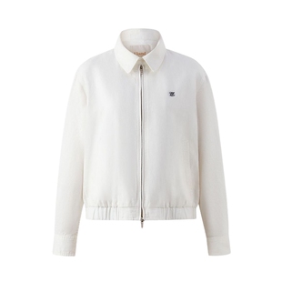 【棉+亚麻】Eland衣恋短外套女舒适简约直筒束腰夹克2025秋季新款