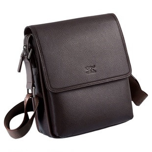 七匹狼男士单肩包2026新款斜挎包公文包大容量通勤包头层牛皮包包