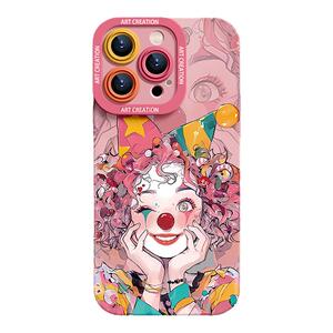 适用苹果15promax手机壳新款iphone16超火13小丑pro小众max全包x防摔11可爱12软硅胶14挂绳15女款13秋冬女生
