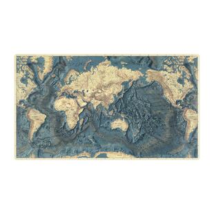 世界洋流地图海洋地形图英文办公写字超大橡胶鼠标垫精品餐垫桌垫