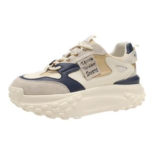 厚底网面老爹鞋女2026超火夏季透气小个子增高显脚小休闲运动鞋