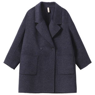 【膘儿妃】2025年新款大码女装胖mm双面羊毛大衣女中长款毛呢外套