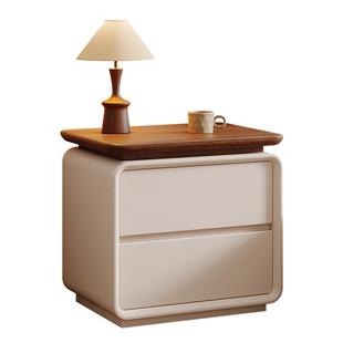 床头柜2026热卖家用卧室小型轻奢高级感中古奶油风实木置物收纳柜