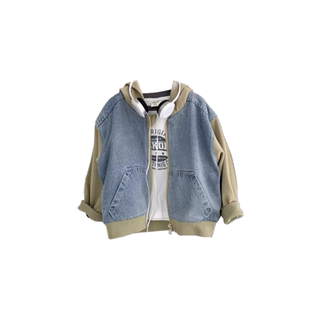 男童春秋牛仔外套2026新款韩版儿童连帽拉链衫休闲上衣中小童潮酷