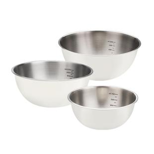 钢品尚匠 304不锈钢盆调料盆沙拉盆洗菜盆平底料理盆带刻度拌菜盆