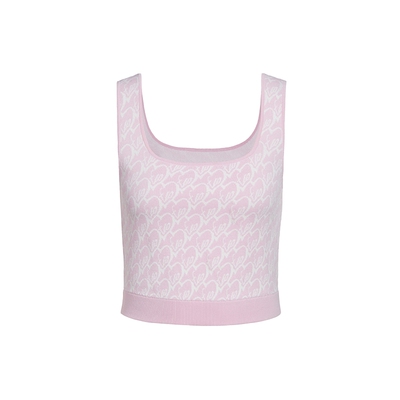 FIVE PLUS针织背心女吊带爱心提花修身打底短内搭新款女夏装