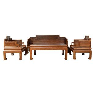 鸡翅木家具新中式沙发六件套组合客厅小户型简约实木明式红木沙发