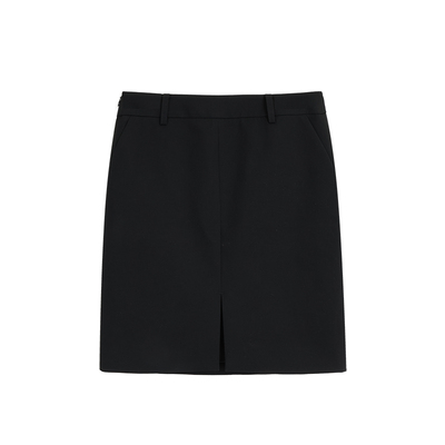 MavenLin简约前开叉西装半身裙