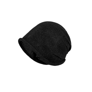 黑色卷边针织包头帽女春夏季薄款透气堆堆帽新款百搭显脸小冷帽子