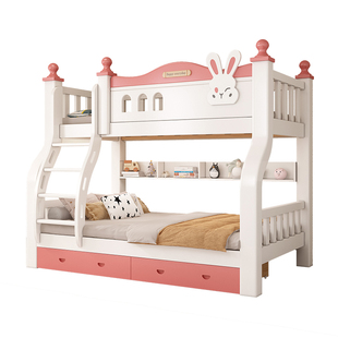 上下铺子母床加高加厚儿童床双层组合床高低床实木床姐弟上下床