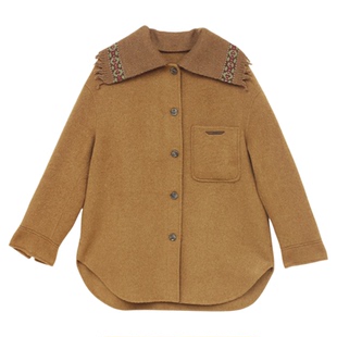 it'real瑞尔25年冬季新款气质复古翻领短双面呢大衣女