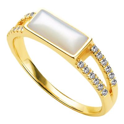 轻奢原创设计感高级白贝母戒指