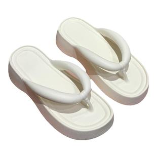 细细条 黑色厚底人字拖女夏季外穿eva踩屎感防滑夹脚凉拖鞋沙滩鞋