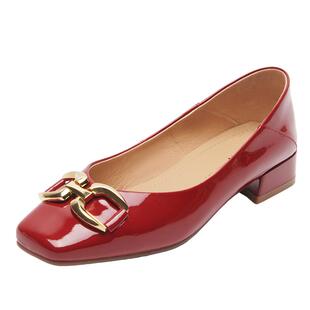 周洁琼同款百田森绝美不累脚小跟鞋春款女鞋子配裙子真皮平底单鞋