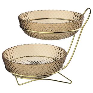 水果盘客厅茶几家用轻奢高档高颜值双层网红零食摆放盘水果置物架