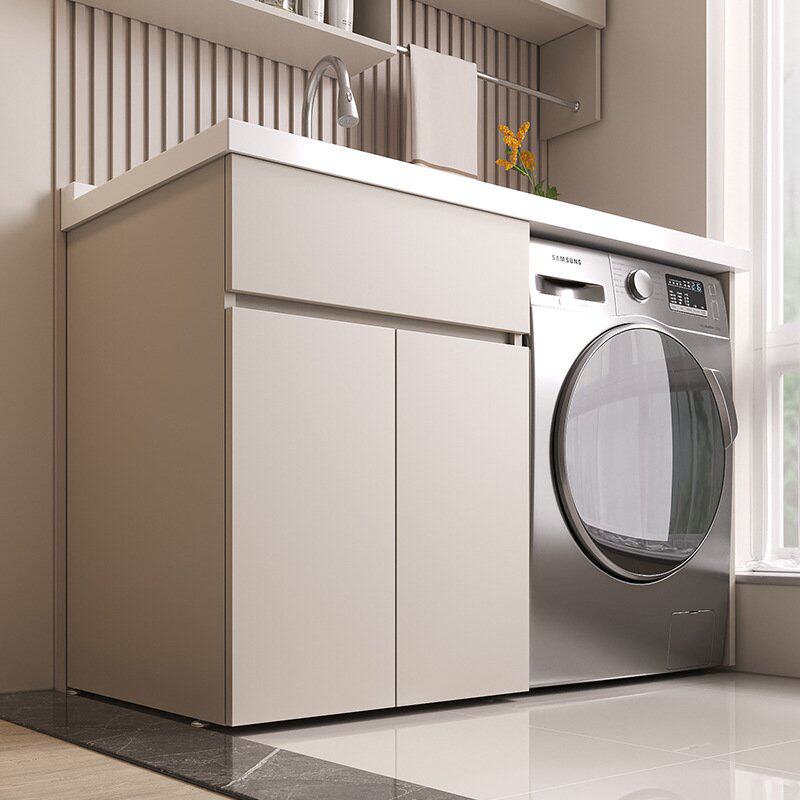 阳台洗衣机柜组合可订蜂窝滚筒洗衣槽池台盆带搓板一体洗衣柜新品,家装主材,洗衣机柜,淘宝优惠券,粉丝福利购,淘宝优惠卷