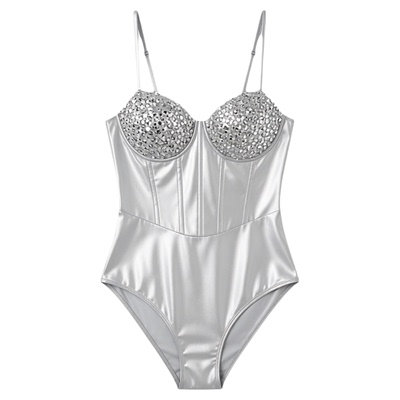 性感亮片修身吊带连体衣
