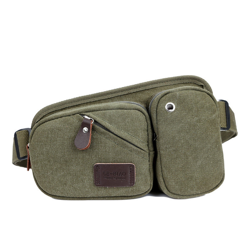 帆布通用时尚耐用大容量腰包潮