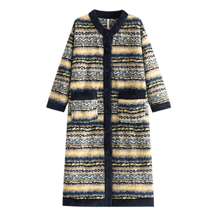 悦内睡裙女睡衣冬季冬天法兰绒加绒加厚珊瑚绒长款大码睡袍费尔岛