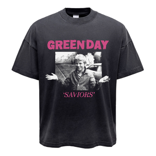 Green Day反战男孩PUNK朋克乐队潮牌短袖摇滚T恤vintage美式高街