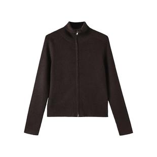 芝禾/CHESONSE【融融暖意】朗家 休闲百搭高领羊毛衫针织外套9066