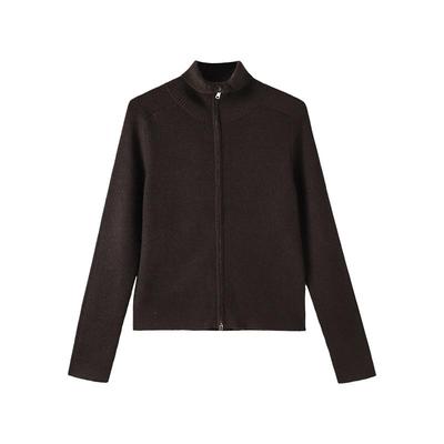 CHESONSE高领羊毛开衫针织外套