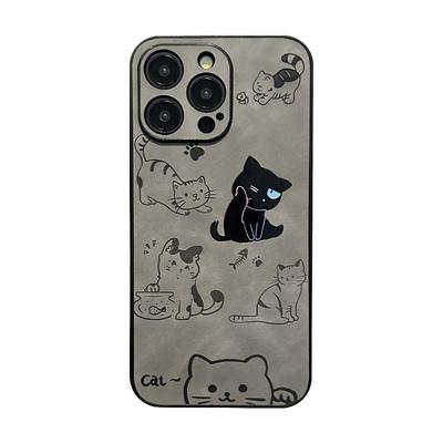 lizardhill 可爱猫咪适用苹果16手机壳新款17pro情侣iphone15promax男女14pro黑色13小众高级感12独特11全包