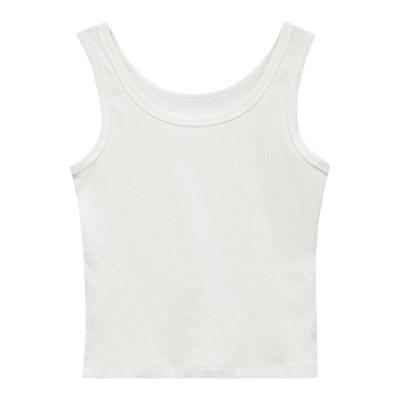 白色遮副乳U型领宽边吊带女