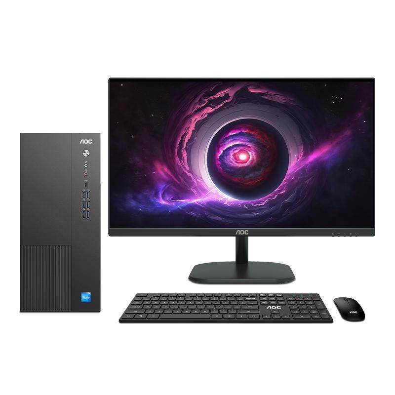 AOC荣光T200台式电脑酷睿i5 i7独显RTX3050黑神话悟空游戏办公设计师渲染主机整机