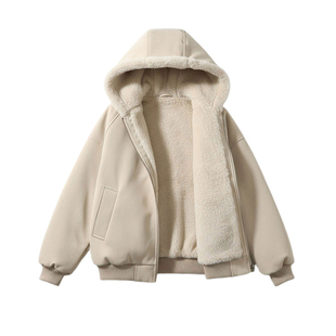 特大码胖mm韩系学院风保暖加厚棉服女2026新款美式座山雕毛绒外套